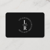 モノグラム、ミニマルな白黒ビジネス 名刺 (正面)