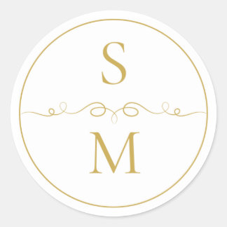 モノグラム ミニマル ウェディング エンベロープ シール