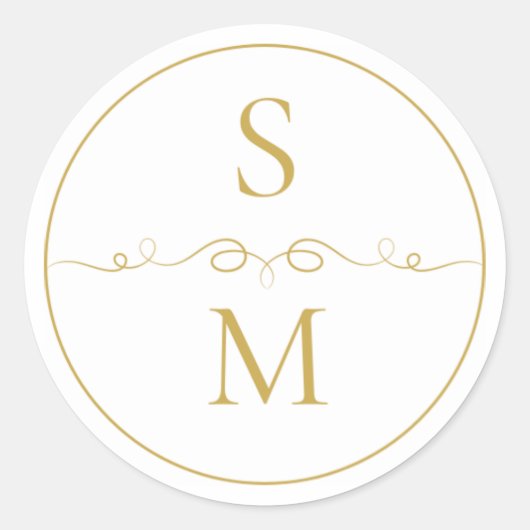 モノグラム ミニマル ウェディング エンベロープ シール (正面)