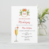 モノグラム&ミモサスクリスマスブライダルシャワー 招待状 (スタンド正面)