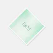 モノグラム ミントグリーン テンプレート モダン エレガント スタンダードカクテルナプキン (角)