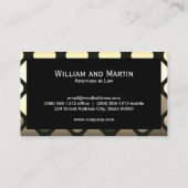 モノグラム |メタリックジオメトリ |スケルトン鍵アイコン 名刺 (裏面)