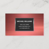 モノグラム | メタリックレッド背景 名刺 (裏面)