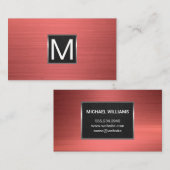 モノグラム | メタリックレッド背景 名刺 (正面/裏面)