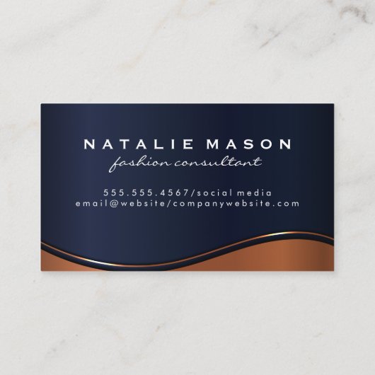 モノグラム |メタリック波 名刺 (裏面)