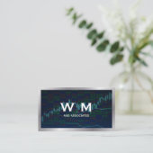 モノグラム |メタリック縁ど |財務グラフ 名刺 (スタンド正面)