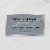 モノグラム |メタリック縁ど |財務グラフ 名刺 (裏面)