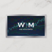 モノグラム |メタリック縁ど |財務グラフ 名刺 (正面)