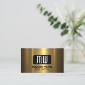 モノグラム |メタリック金ゴールド 名刺 (スタンド正面)