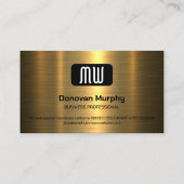 モノグラム |メタリック金ゴールド 名刺 (裏面)