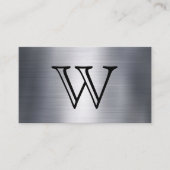 モノグラム |メタリック |レザーステッチ 名刺 (正面)