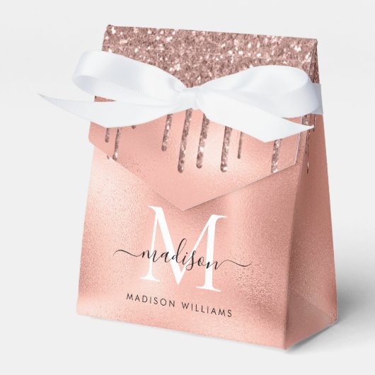 モノグラム メタリック ローズゴールド ピンク グリッター ドリップス フェイバーボックス (正面サイド)