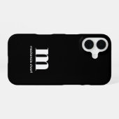 モノグラム モダンイニシャル ブラック オリジナルデザイン iPhone 16ケース (裏面横)