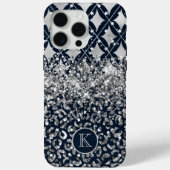 モノグラム モダン ヒョウ柄 グリッター オリジナルデザイン Case-Mate iPhoneケース (裏面)