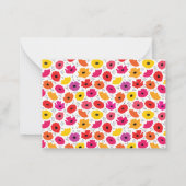 モノグラム モダン ポピー 花柄 スクリプト ネーム ノートカード (裏面)