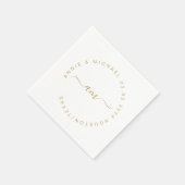 モノグラム, モダン, ミニマル ウェディング スタンダードカクテルナプキン (角)