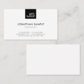 モノグラム モダン ミニマル エレガント 白黒 名刺 (正面/裏面)