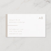 モノグラム モダン ミニマル ナチュラルトープ  名刺 (裏面)