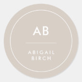 モノグラム モダン ミニマル ナチュラル タウペ ラウンドシール (正面)