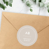 モノグラム モダン ミニマル ナチュラル タウペ ラウンドシール