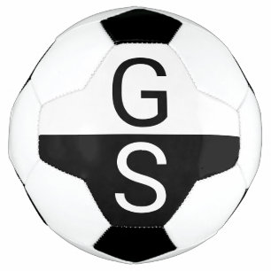 モノグラム モダン 白黒イニシャル サッカーボール