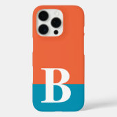 モノグラム モノグラム入り シンプル モダン オレンジ ブルー Case-Mate iPhoneケース (裏面)
