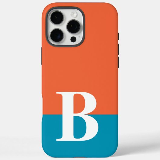 モノグラム モノグラム入り シンプル モダン オレンジ ブルー Case-Mate iPhoneケース (裏面)