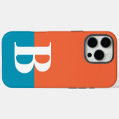 モノグラム モノグラム入り シンプル モダン オレンジ ブルー Case-Mate iPhoneケース (裏面 (横))