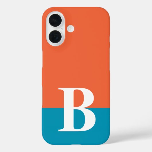 モノグラム モノグラム オレンジ ブルー シンプル モダン Case-Mate iPhoneケース (裏面)