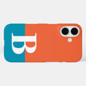 モノグラム モノグラム オレンジ ブルー シンプル モダン Case-Mate iPhoneケース (裏面 (横))