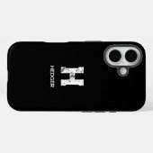 モノグラム モノグラム 名前 白 ブラック Case-Mate iPhoneケース (裏面 (横))