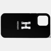 モノグラム モノグラム 名前 白 ブラック Case-Mate iPhoneケース (裏面 (横))