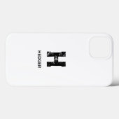 モノグラム モノグラムTシャツ 白黒 おしゃれ シンプル Case-Mate iPhoneケース (裏面 (横))