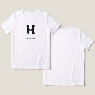 モノグラム モノトーン シンプル おしゃれ 名前イニシャル 白黒 トライブレンドＴシャツ