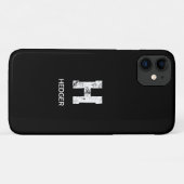 モノグラム モノトーン シンプル おしゃれ 名前入り ブラック Case-Mate iPhoneケース (裏面(横))