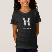 モノグラム モノトーン シンプル おしゃれ 名前入り ブラック Tシャツ (正面)