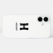 モノグラム モノトーン シンプル おしゃれ 名前入り 白 ブラック Case-Mate iPhoneケース (裏面 (横))