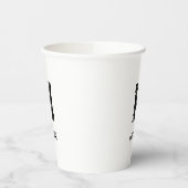 モノグラム モノトーン シンプル おしゃれ 名前入り 白 紙コップ (左)