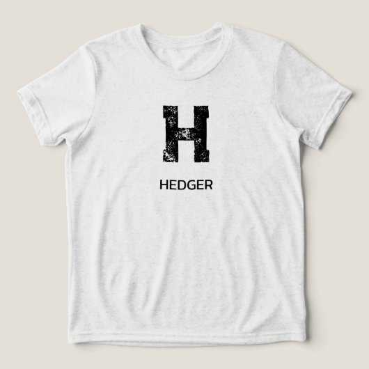 モノグラム モノトーン シンプル おしゃれ 名前入り 白 黒 トライブレンドＴシャツ (デザイン正面)