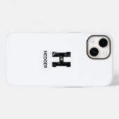 モノグラム モノトーン シンプル おしゃれ 名前入り 白 Case-Mate iPhoneケース (裏面 (横))