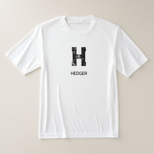 モノグラム モノトーン シンプル おしゃれ 名前入り 白 Tシャツ (レイダウン)