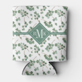 モノグラム |ユーカリプトゥスシルバードルの木の葉 缶クーラー (正面)