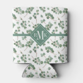 モノグラム |ユーカリプトゥスシルバードルの木の葉 缶クーラー (裏面)