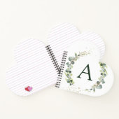 モノグラム ユーカリ グリーン ホワイト ボタニカル ノートブック (内部)