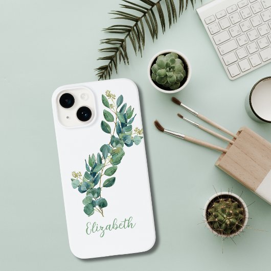 モノグラム ユーカリ ボタニカル グリーン Case-Mate iPhoneケース