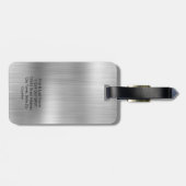 モノグラム ライトグレー 擬似メタル スチール調 カスタム ラゲッジタグ (裏面横)