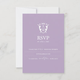 モノグラム ライラックパープル RSVP カード ウェディング ウェブサイト