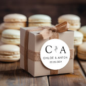 モノグラム、ラインアートフラワー結婚ズ ラバースタンプ