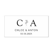 モノグラム、ラインアートフラワー結婚ズ ラバースタンプ (インプリント)