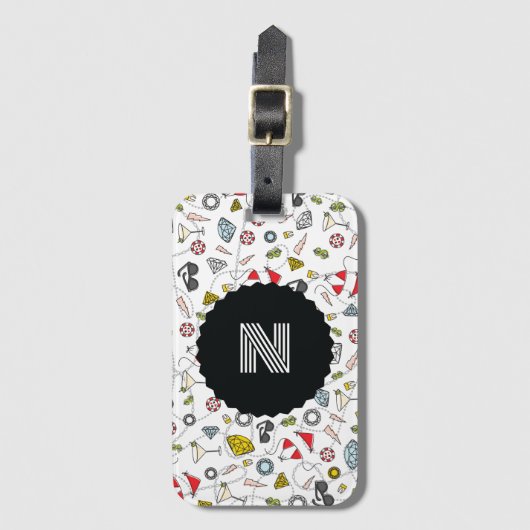 モノグラム ラスベガス プールパーティー パターン ラゲッジタグ (正面縦)